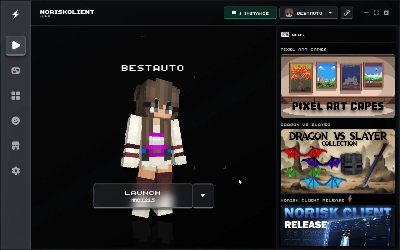A gif showing how to select the new Hypixel Skyblock profile